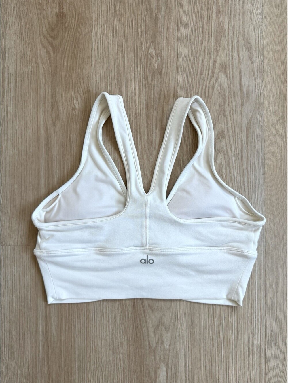 Alo Yoga Wild Thing Sports Bra Women’s Med Ivory White Good Ruched Racerback